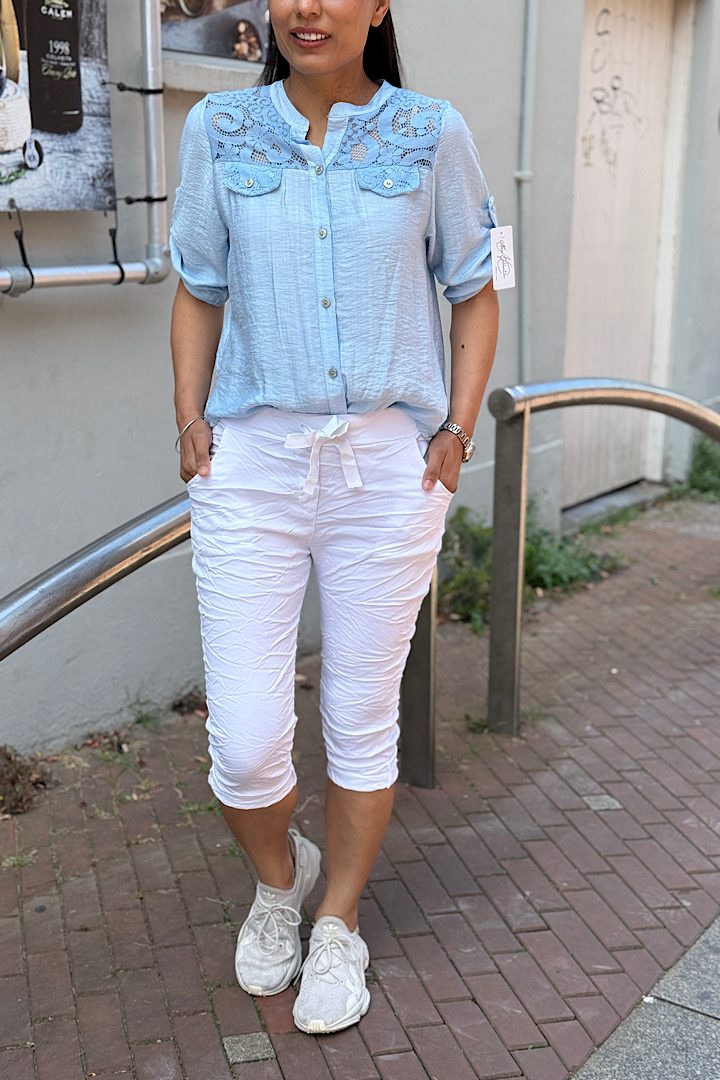Basic Capri Stretch broek wit One Size 44/48