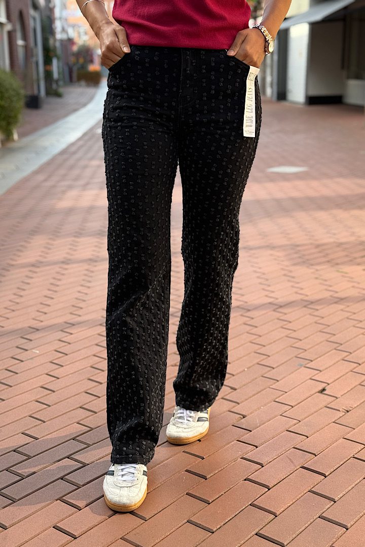 Hello Miss wide leg Jeans zwart