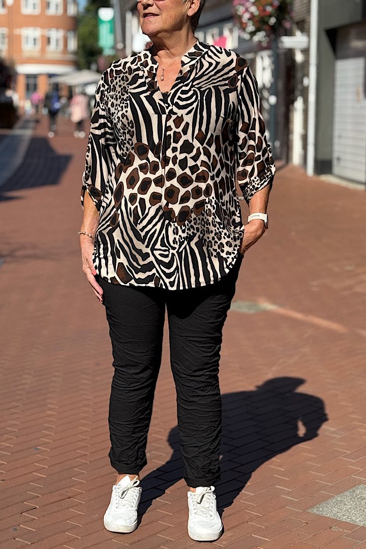 Travel blouse met print