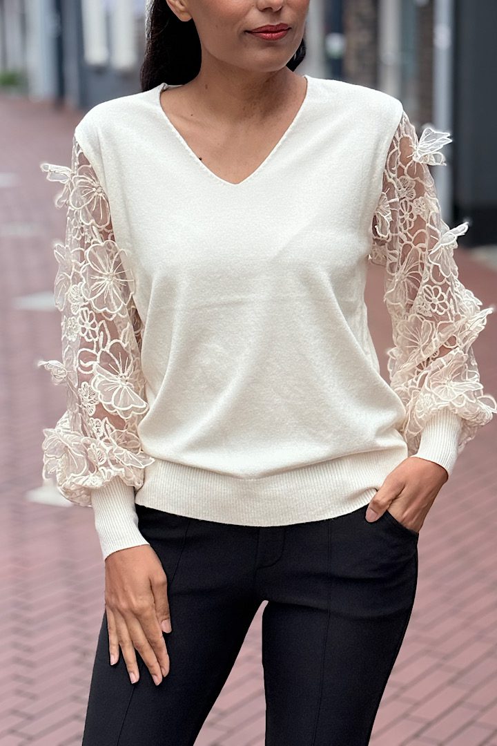 Trui met Lace mouwen