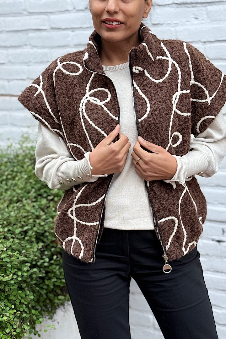 Mouwloos vest ritssluiting