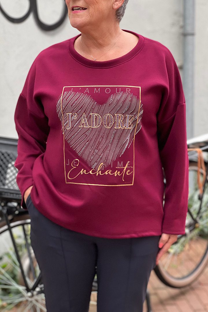 Sweatshirt J'dore met glittersteentjes