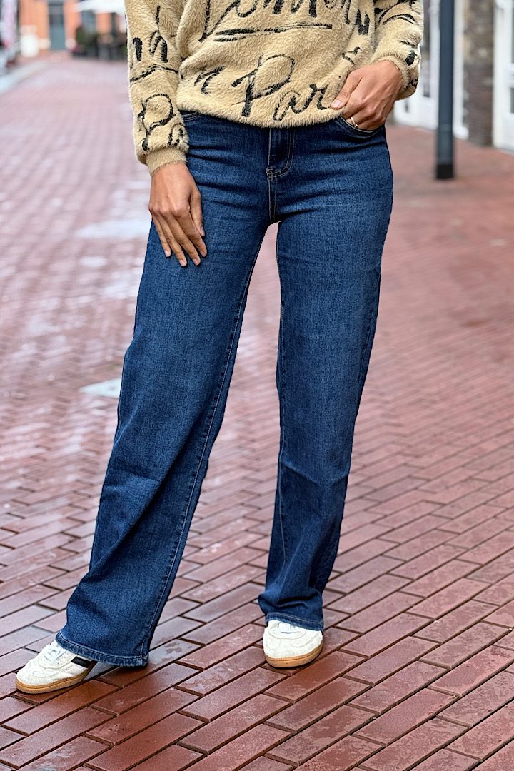 Goodies wide leg donkerblauw