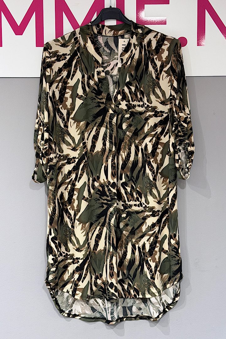 Travelstof tuniek met print