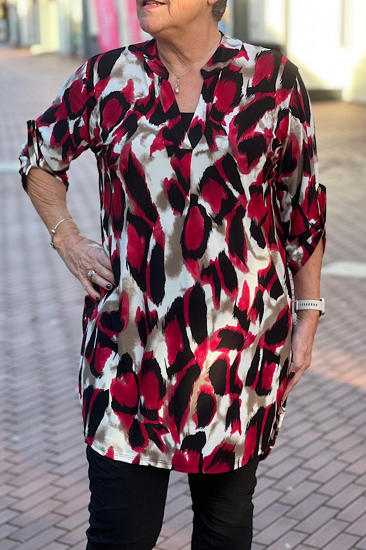 Travelstof tuniek met print