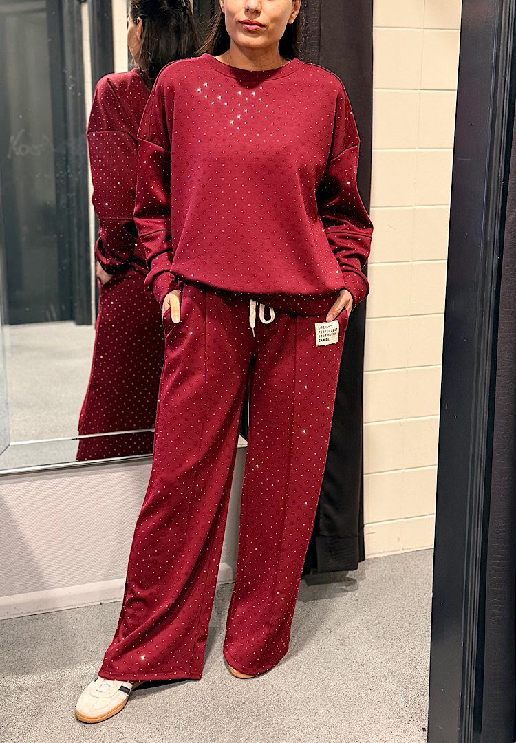 Tweedelig Comfy Pak Strass steentjes
