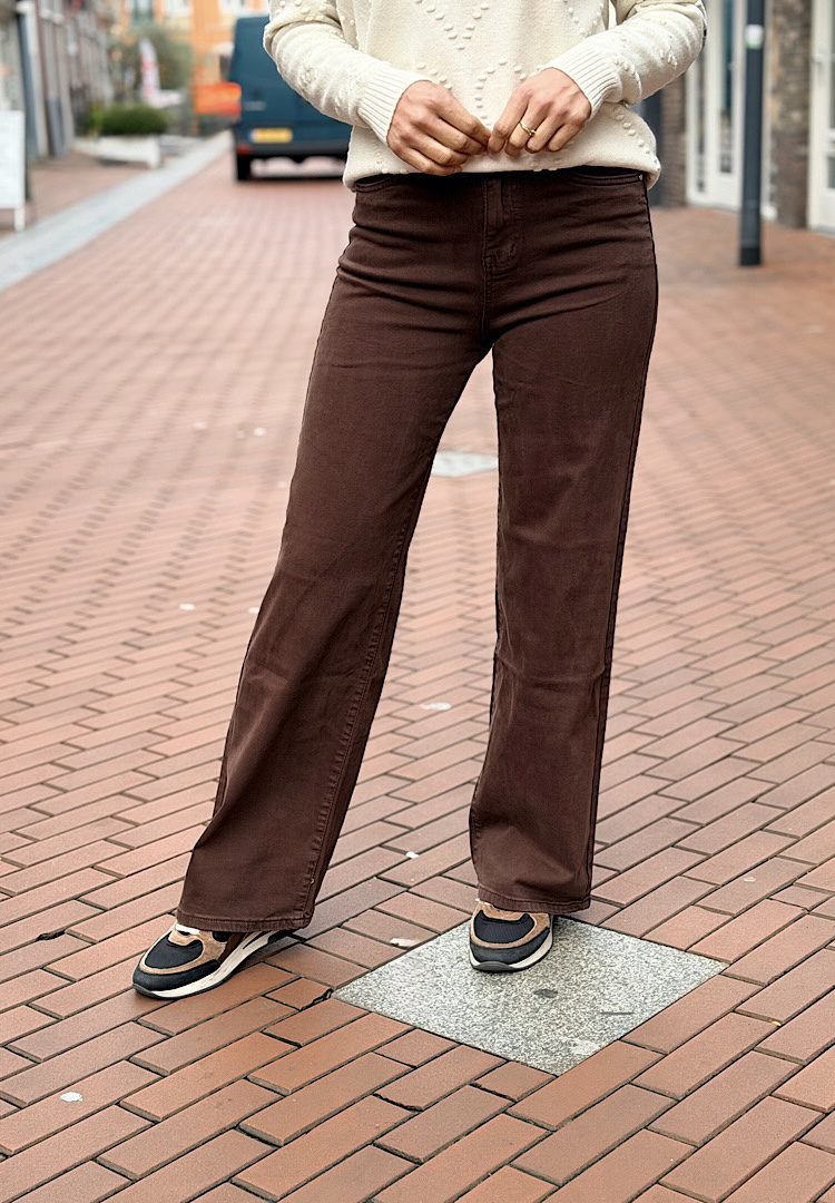 Goodies Jeans wide leg Bruin
