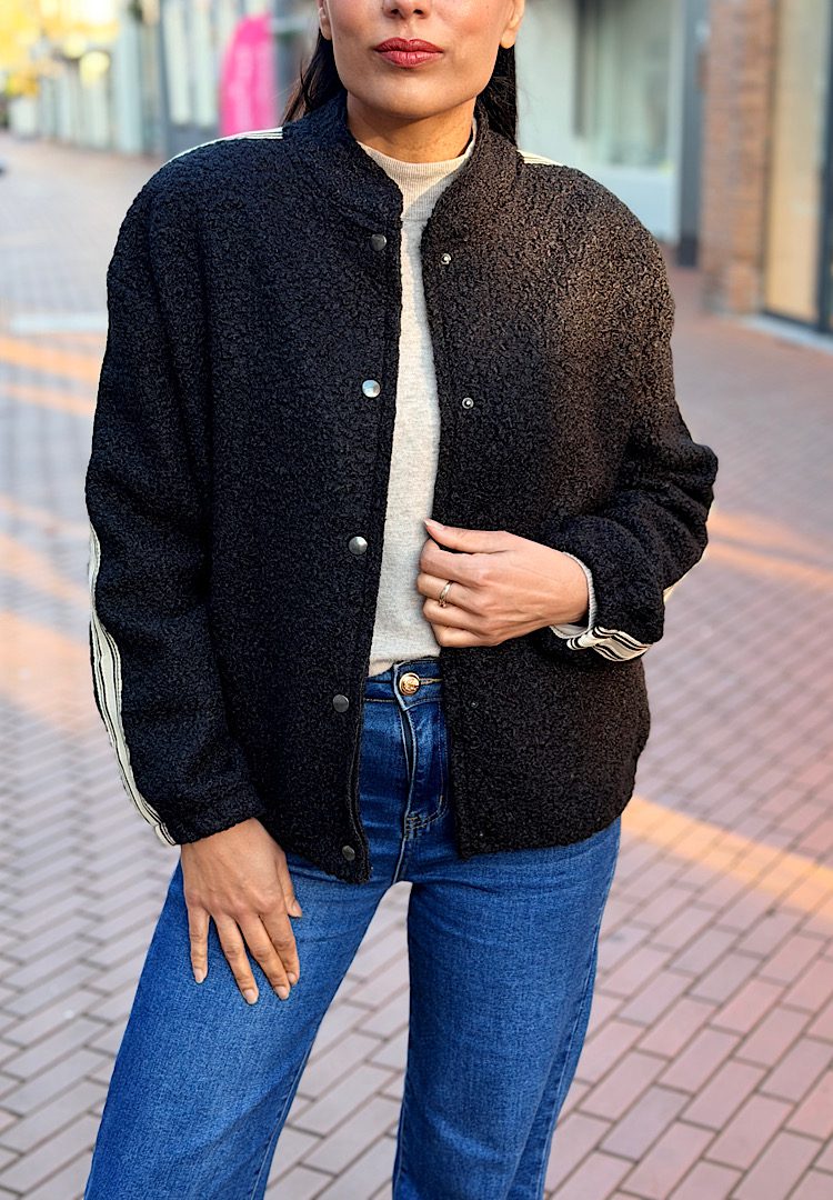 Musthave Bomberjack met Bies zwart