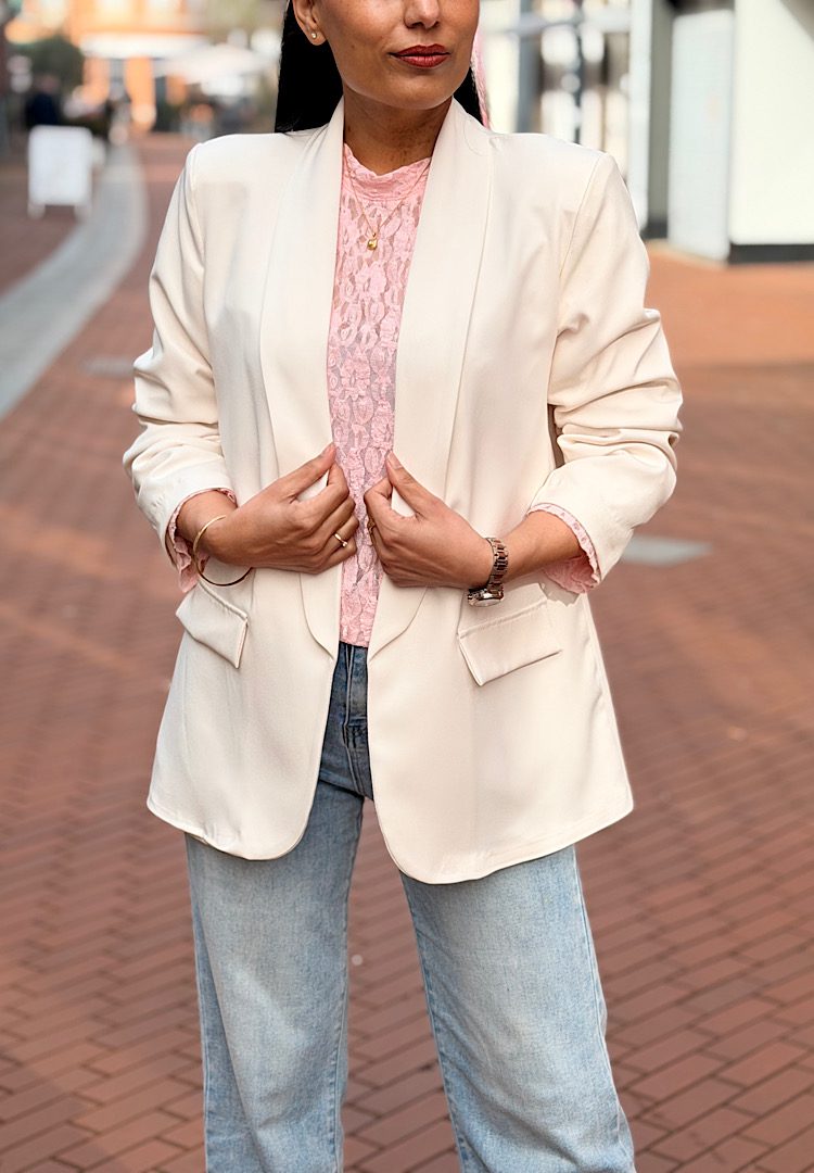 Basic Blazer met Geshopte Mouwen