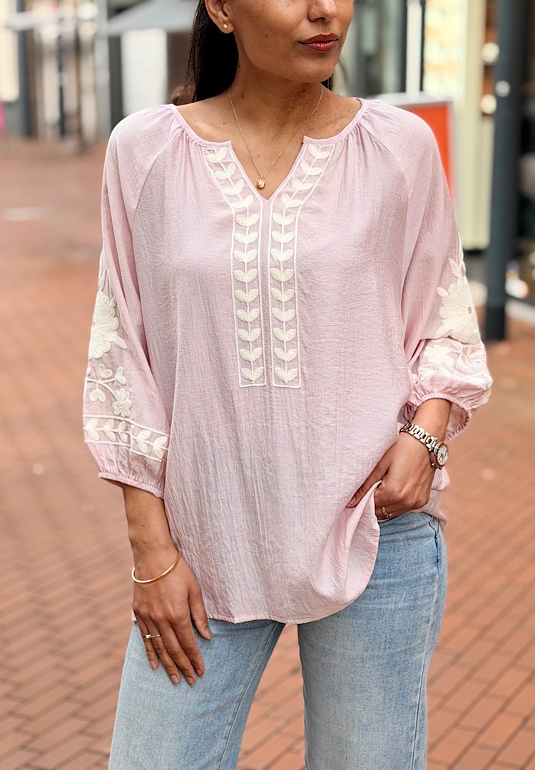 Bohemian Geborduurde Blouse