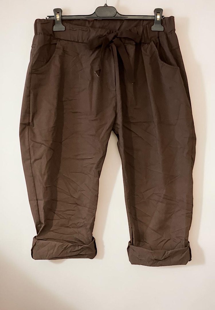 Basic Capri Stretchbroek bruin One Size 44/48