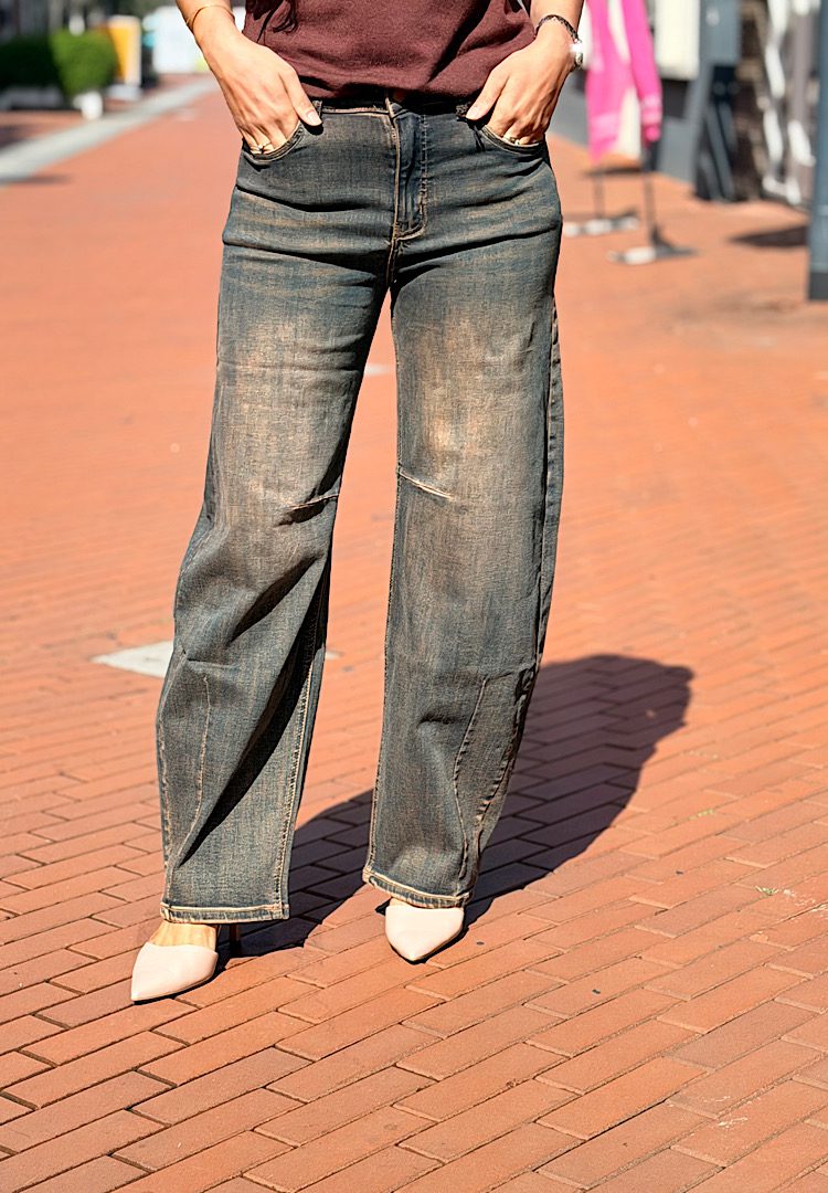 Jewelly Jeans Balloon Fit Washed Vintage Blauw