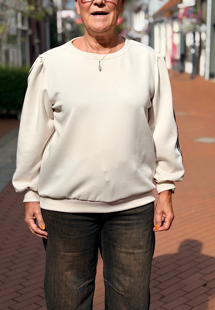 Sweater met sportieve bies
