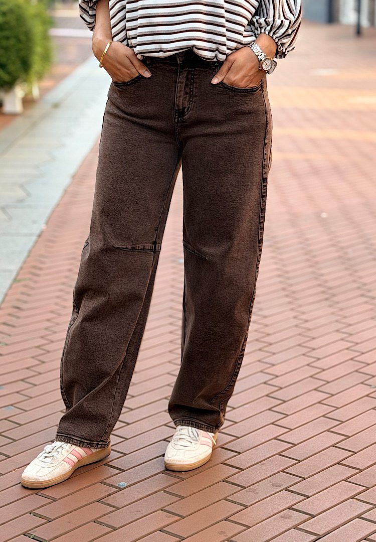 Jewelly Jeans Balloon Fit Bruin