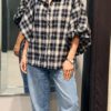 Check Blouse met Ballonmouwen - Thumbnail Image 2