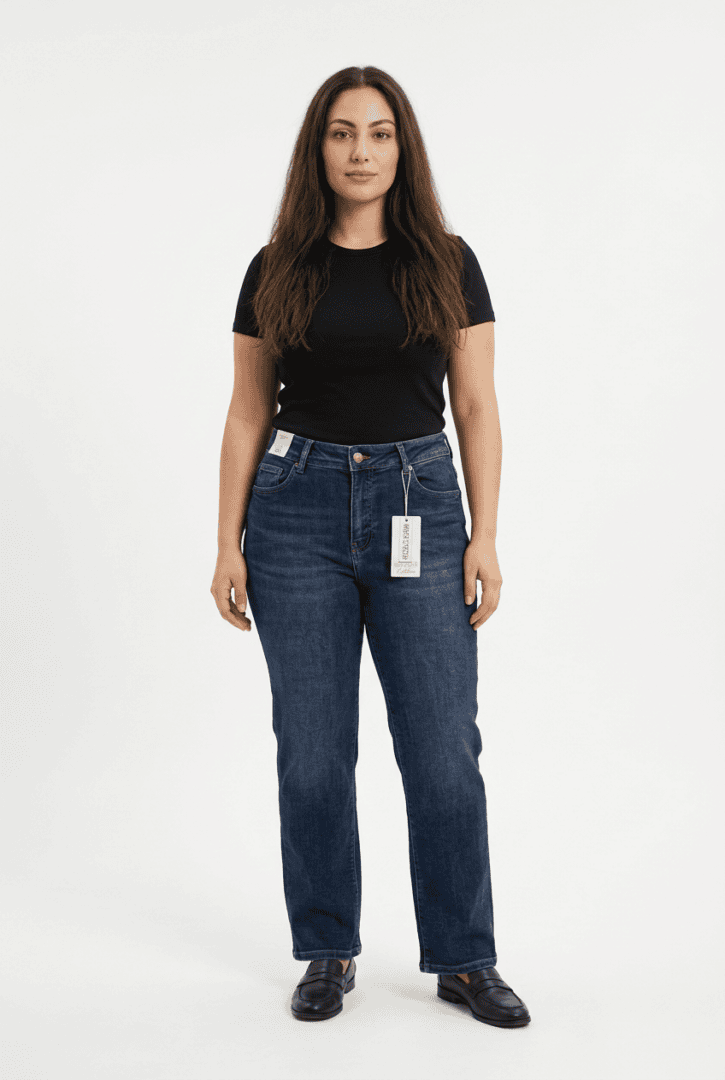 Norfy Straight Leg Spijkerbroek – Curved Blauw - Afbeelding 3