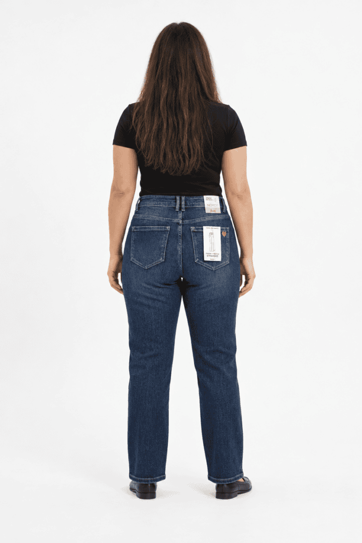 Norfy Straight Leg Spijkerbroek – Curved Blauw - Afbeelding 4