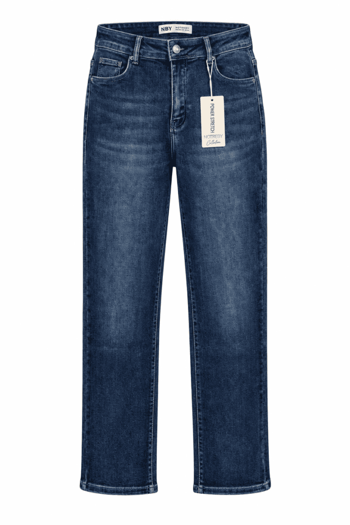 Norfy Straight Leg Spijkerbroek – Curved Blauw - Afbeelding 1