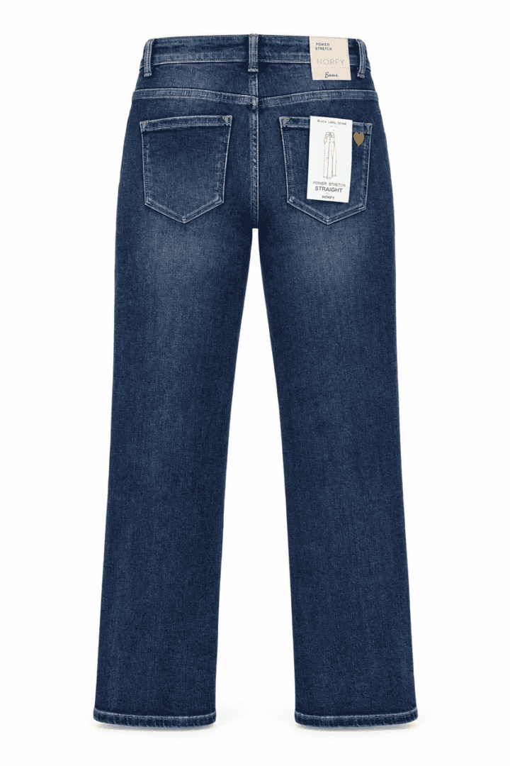 Norfy Straight Leg Spijkerbroek – Curved Blauw - Afbeelding 2