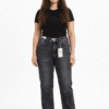 Norfy Straight Leg Spijkerbroek – Curved Zwart - Thumbnail Image 3