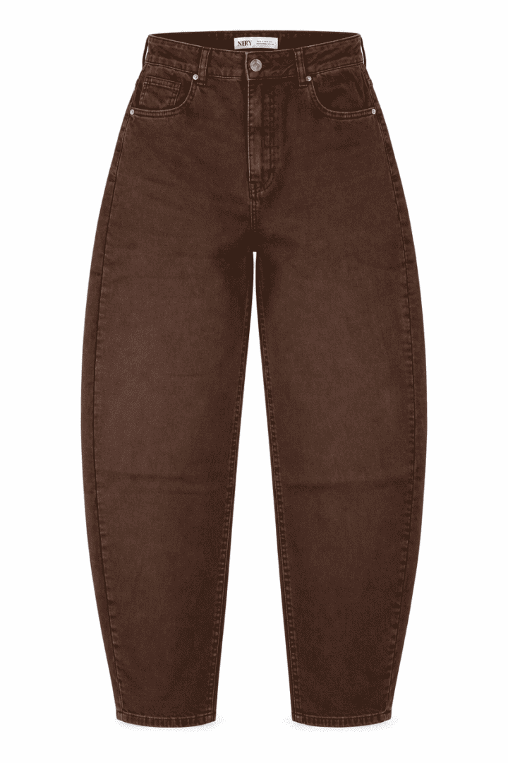 Norfy Barrel Jeans -Cuvred Bruin - Afbeelding 1