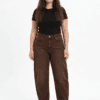 Norfy Barrel Jeans -Cuvred Bruin - Thumbnail Image 4