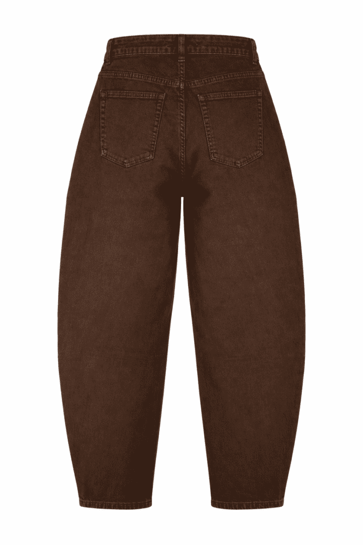 Norfy Barrel Jeans -Cuvred Bruin - Afbeelding 2